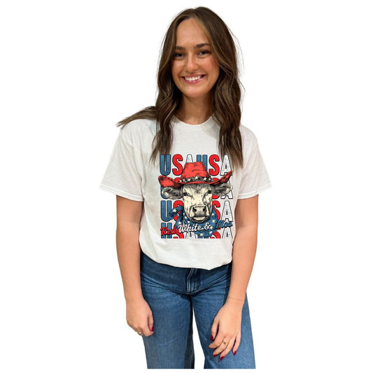 Red, White, and Moo Tee