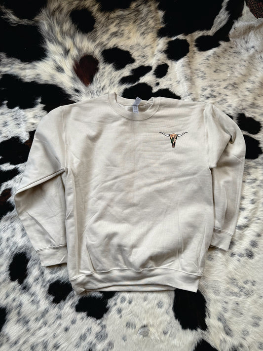 Bull horn grapics Crewneck