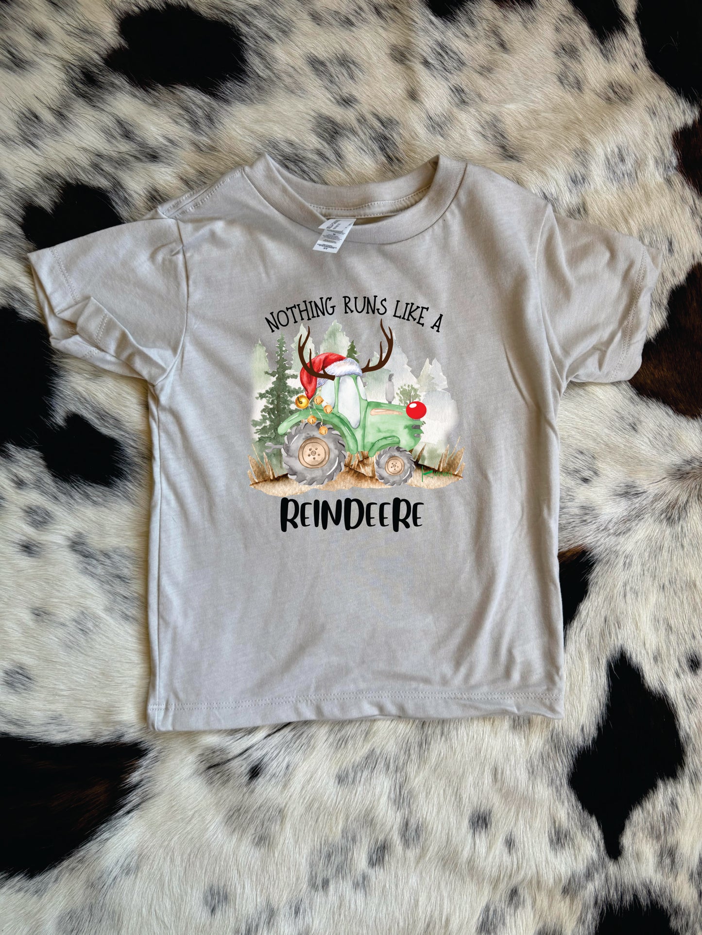 Kids Nothing Runs like a Reindeer Christmas Tee