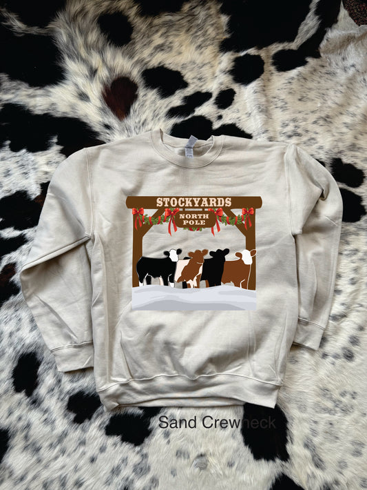 North Pole Stockyards Christmas Crewneck